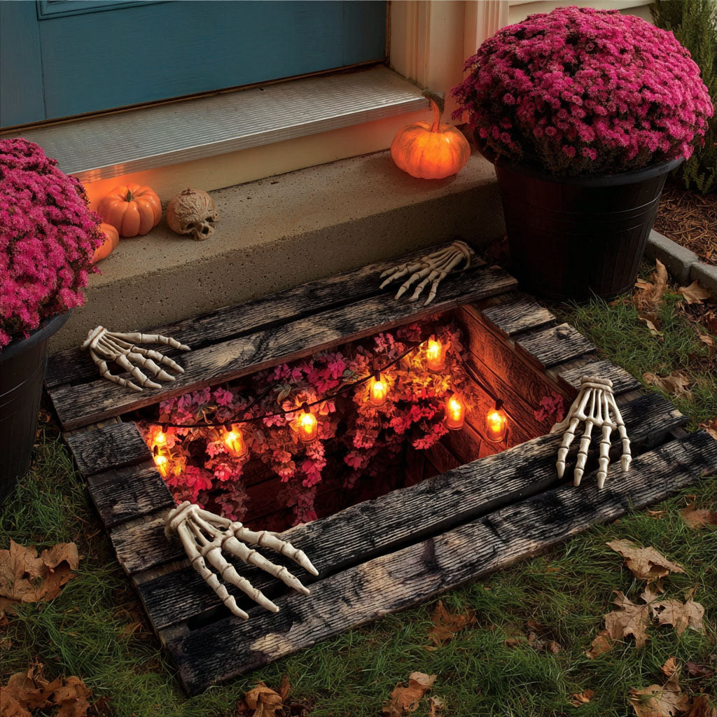Hellfire Below Doormat - Nature Design | Printed Welcome Doormat - washable non-slip printed rug