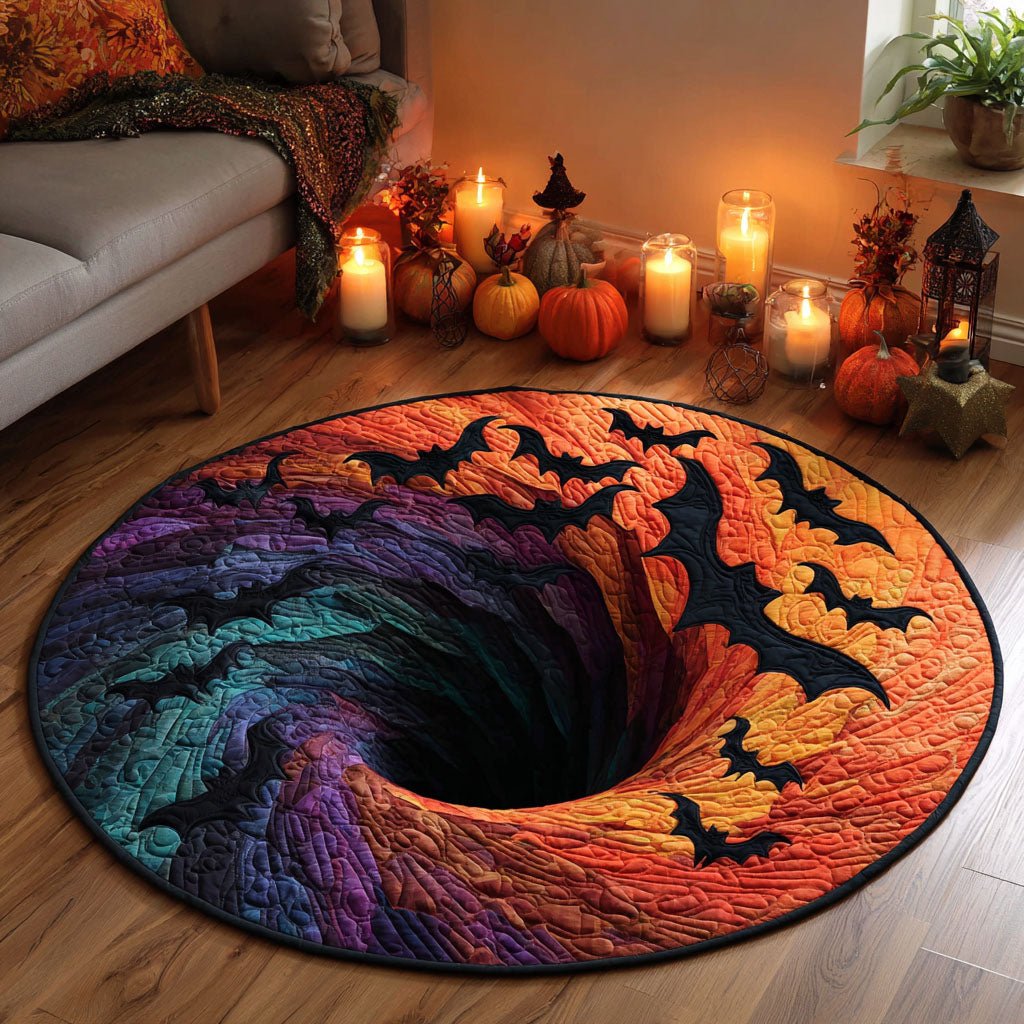 Hellfire Flight Round Mat Rug - washable non-slip printed rug