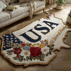 Heritage Eagle Custom Shape Area Rug - Cute Animal Design | Die-Cut Non-Slip Rug - washable non-slip printed rug