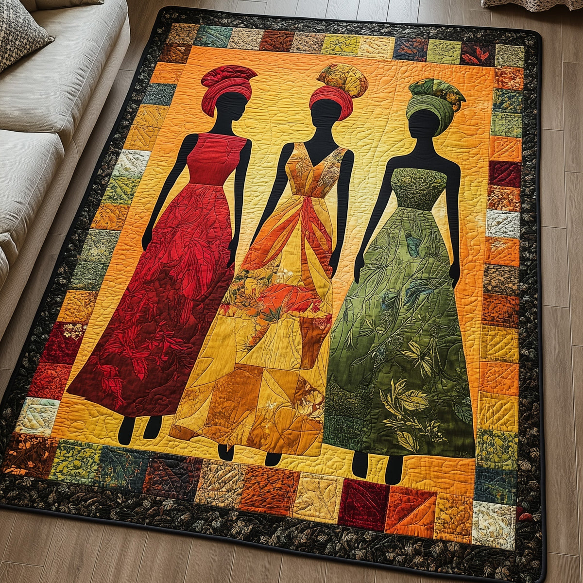 Heritage Flow area rug in a living room