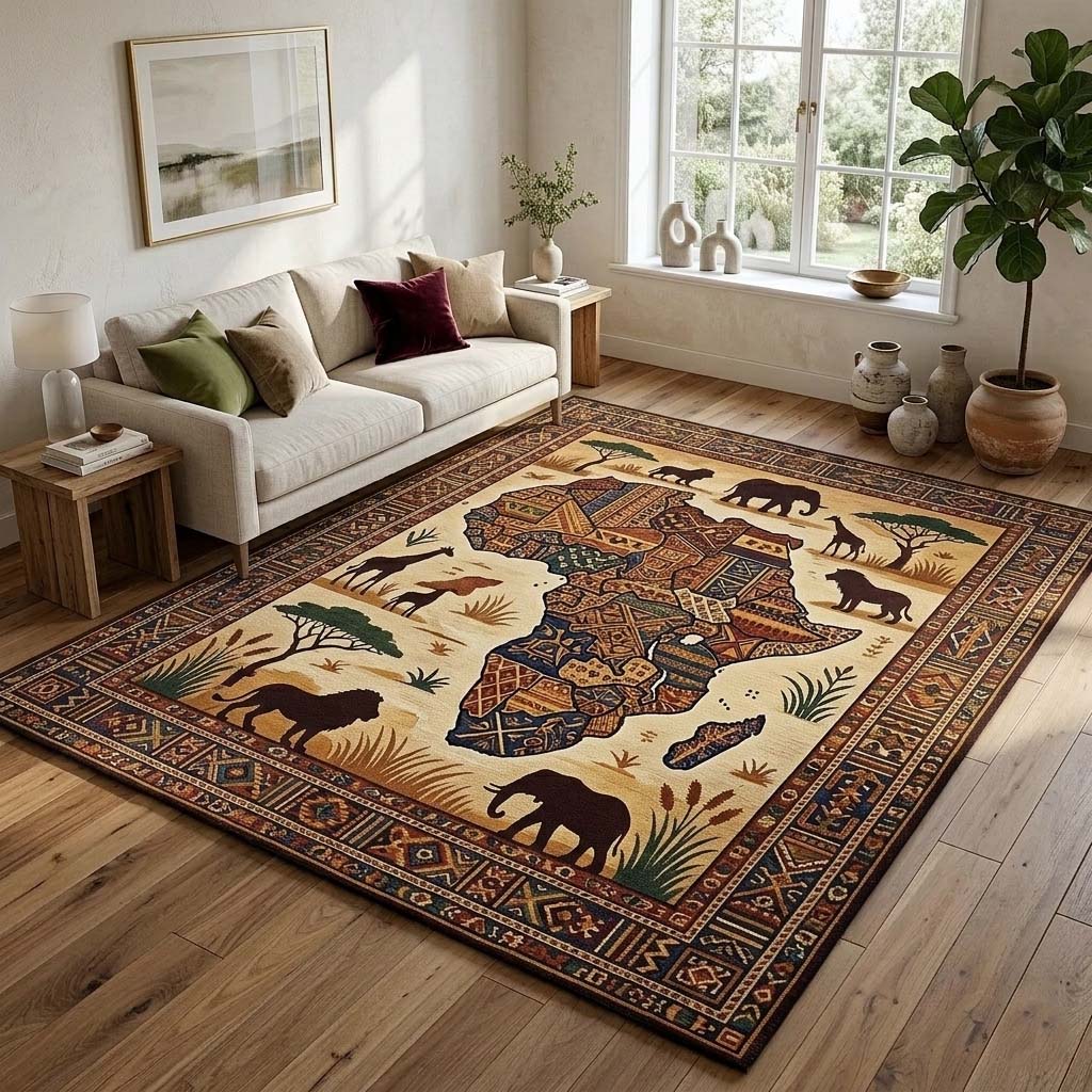 Heritage Land area rug in a living room