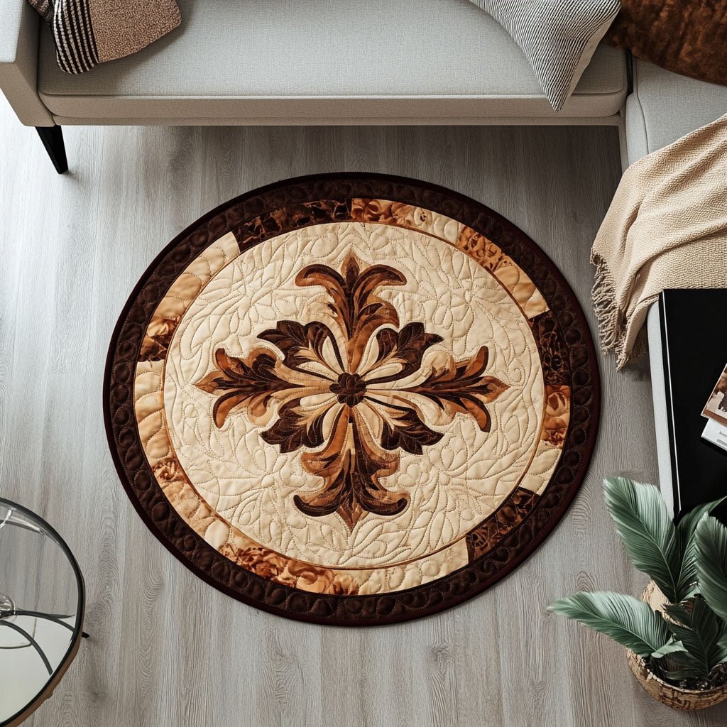 Heritage Lily Round Mat Rug - washable non-slip printed rug