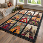 Heritage Lines area rug in a living room