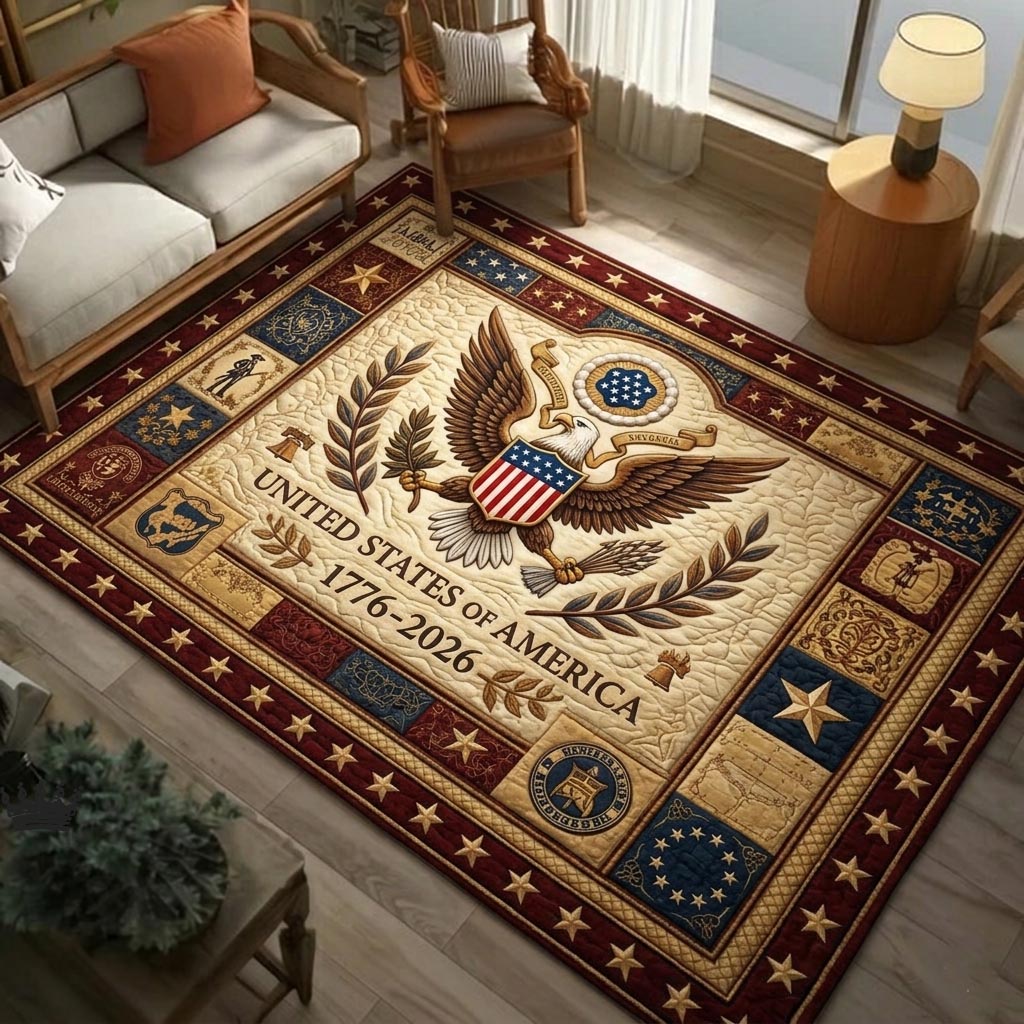 Heritage Patch area rug in a living room