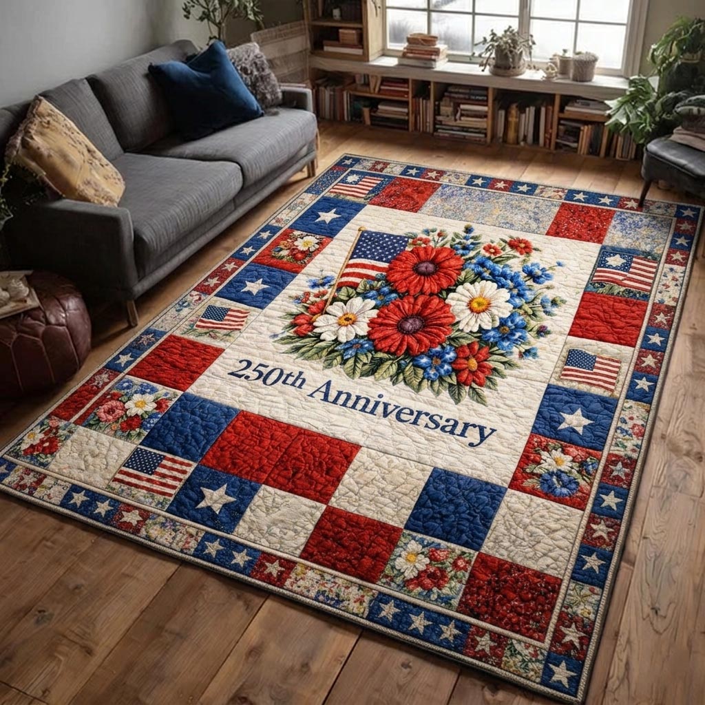 Heritage Patch area rug in a living room