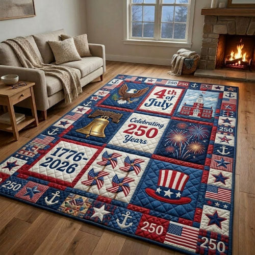 Heritage Patch area rug in a living room