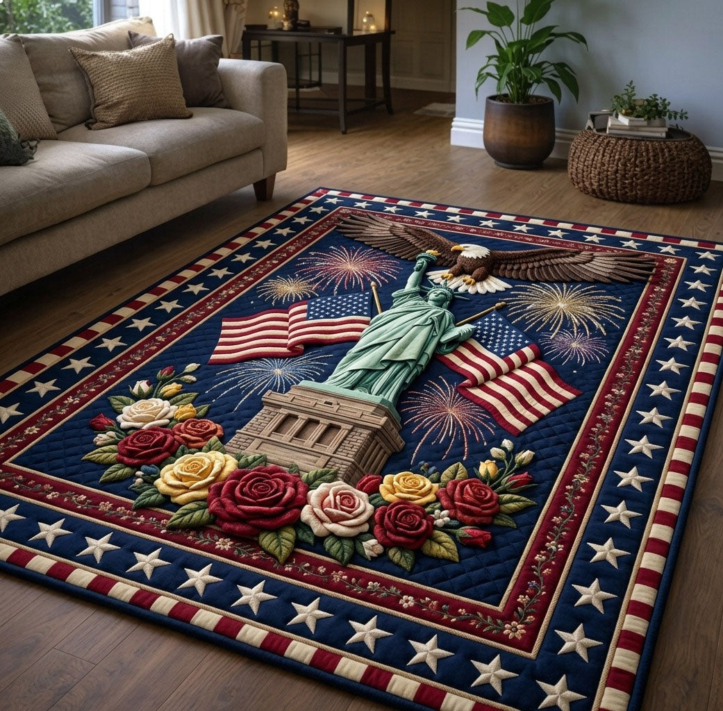 Heritage Patch area rug in a living room
