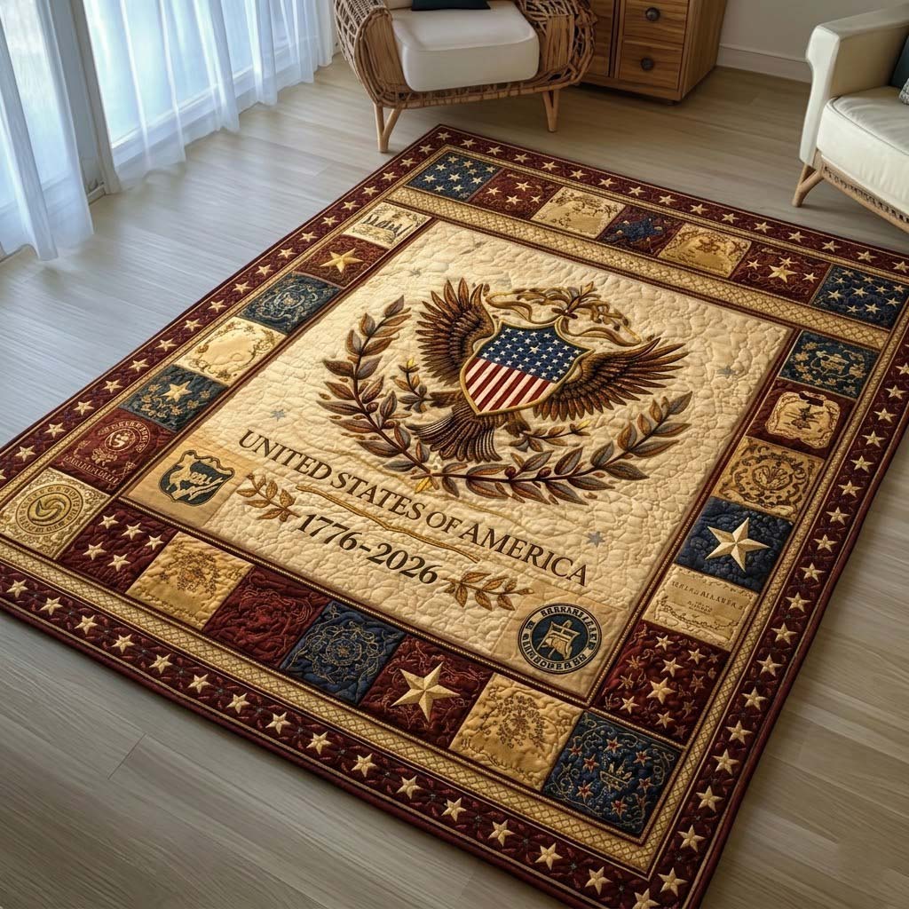 Heritage Patch area rug in a living room