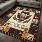 Heritage Patch area rug in a living room