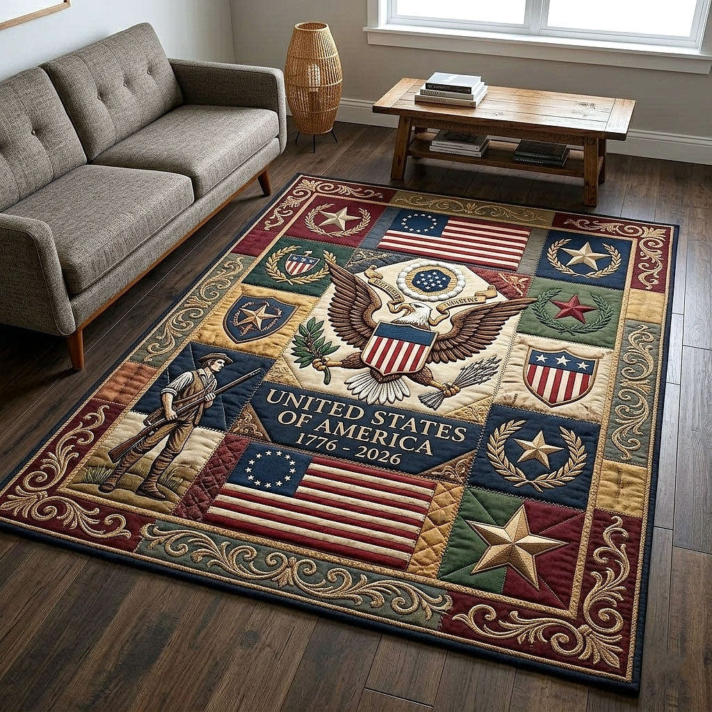 Heritage Patch area rug in a living room