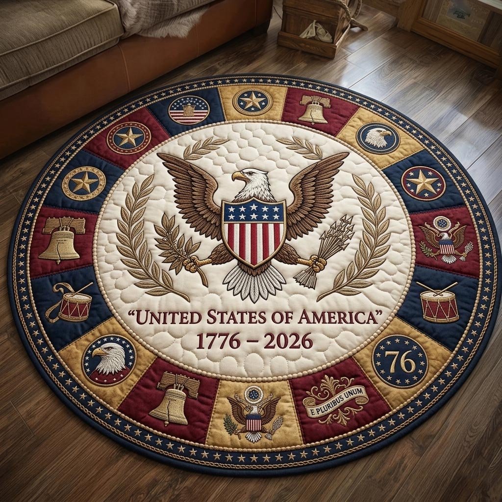 Heritage Patch Round Mat Rug - Nature Design | Serene Home Decor