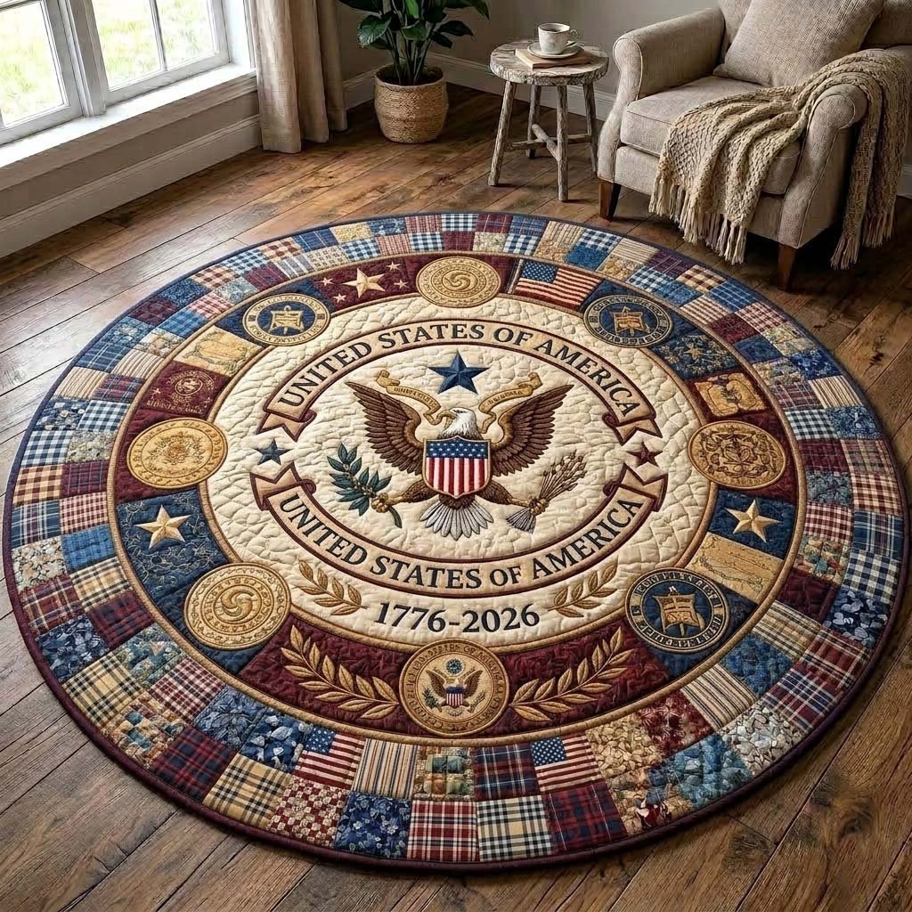 Heritage Patch Round Mat Rug - Nature Design | Serene Home Decor