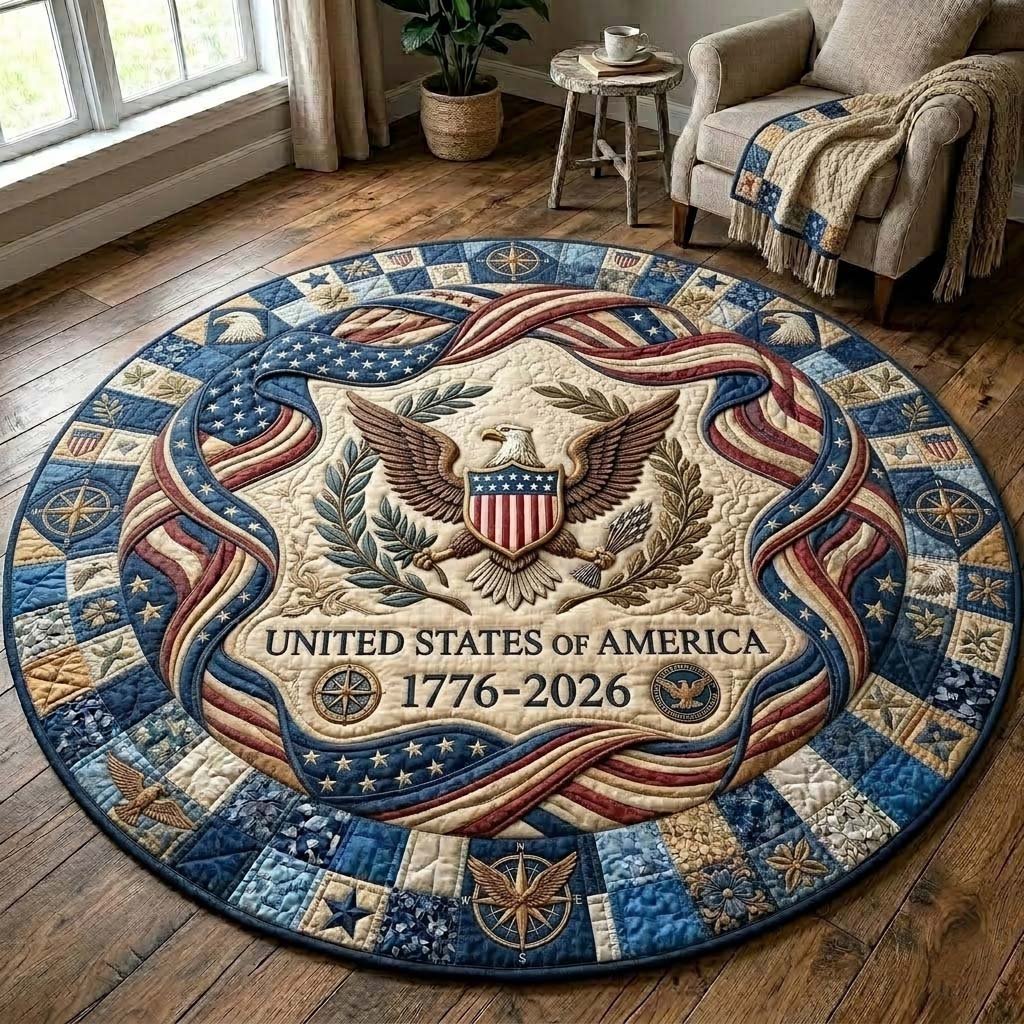 Heritage Patch Round Mat Rug - Nature Design | Serene Home Decor