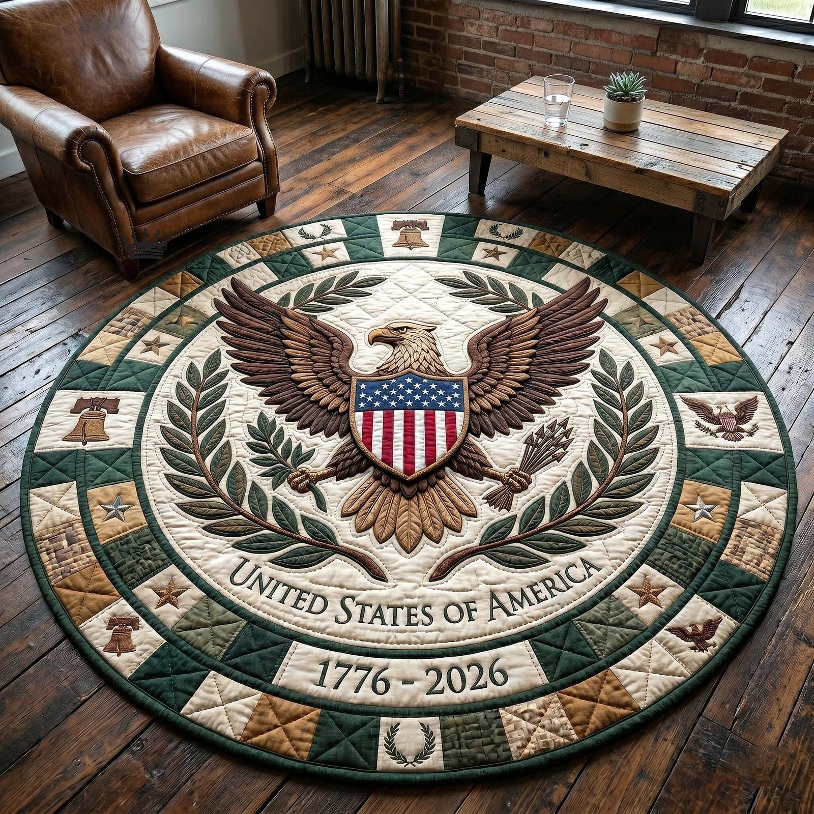 Heritage Patch Round Mat Rug - Nature Design | Serene Home Decor