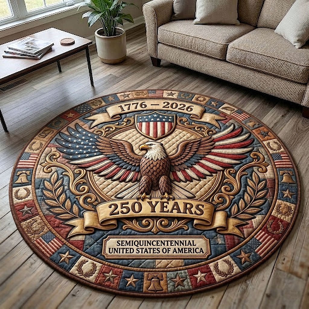 Heritage Patch Round Mat Rug - Nature Design | Serene Home Decor