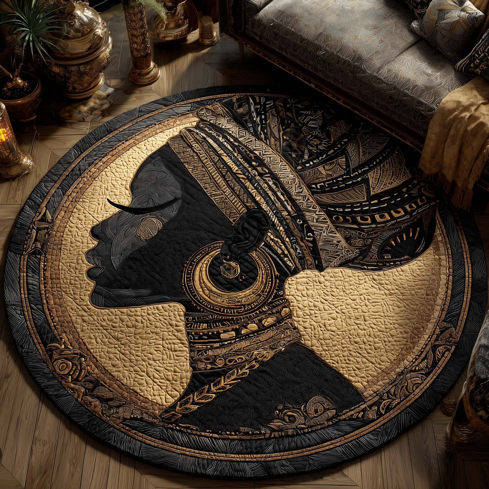 Heritage Rising Round Mat Rug - Nature Design | Serene Home Decor