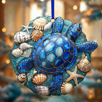 Hibiscus Bay Turtle Christmas Ornament