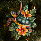 Hibiscus Shores Turtle Christmas Ornament