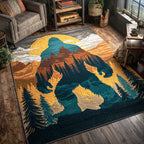 Hidden Beast area rug in a living room