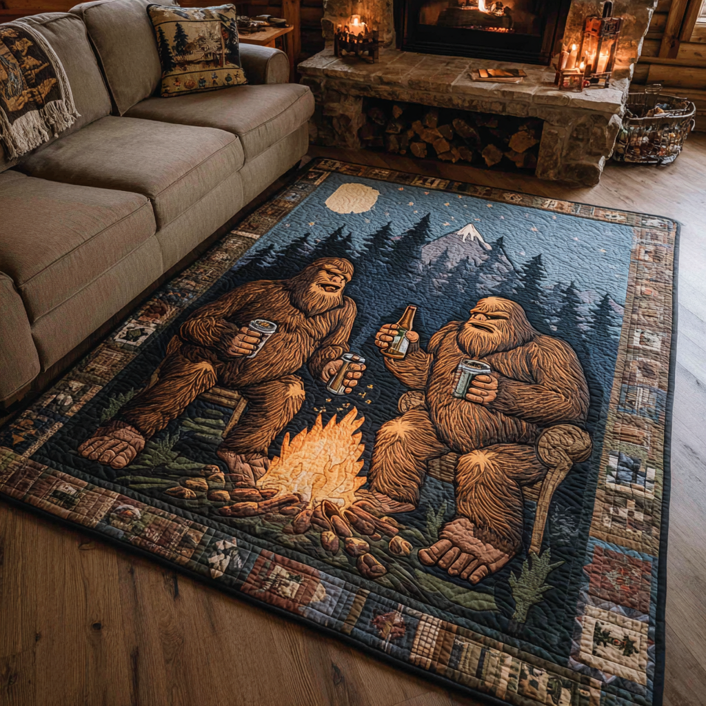 Hidden Bigfoot area rug in a living room