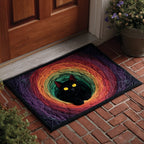 Hidden Black Cat Doormat - Cute Animal Design | Printed Welcome Doormat