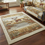Hidden Deer area rug in a living room