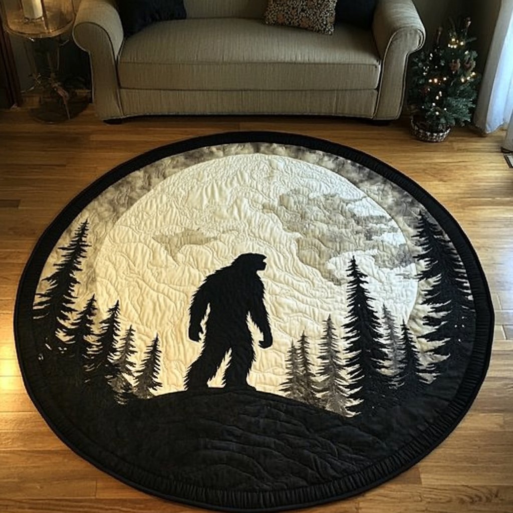 Hidden Giant Round Mat Rug - washable non-slip printed rug