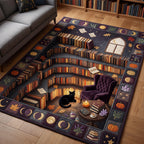 Hidden Library area rug in a living room