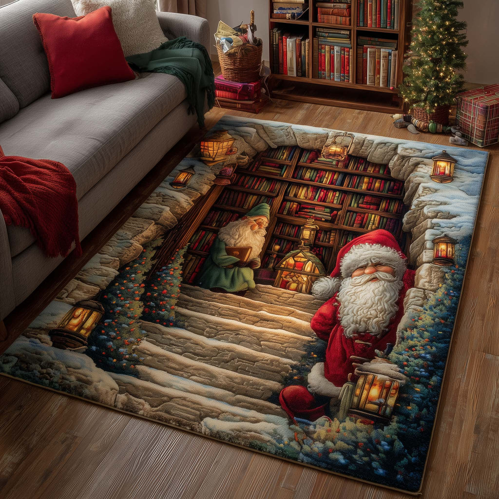 Hidden Library area rug in a living room