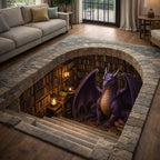 Hidden Library area rug in a living room