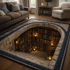 Hidden Library area rug in a living room