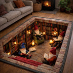 Hidden Library area rug in a living room