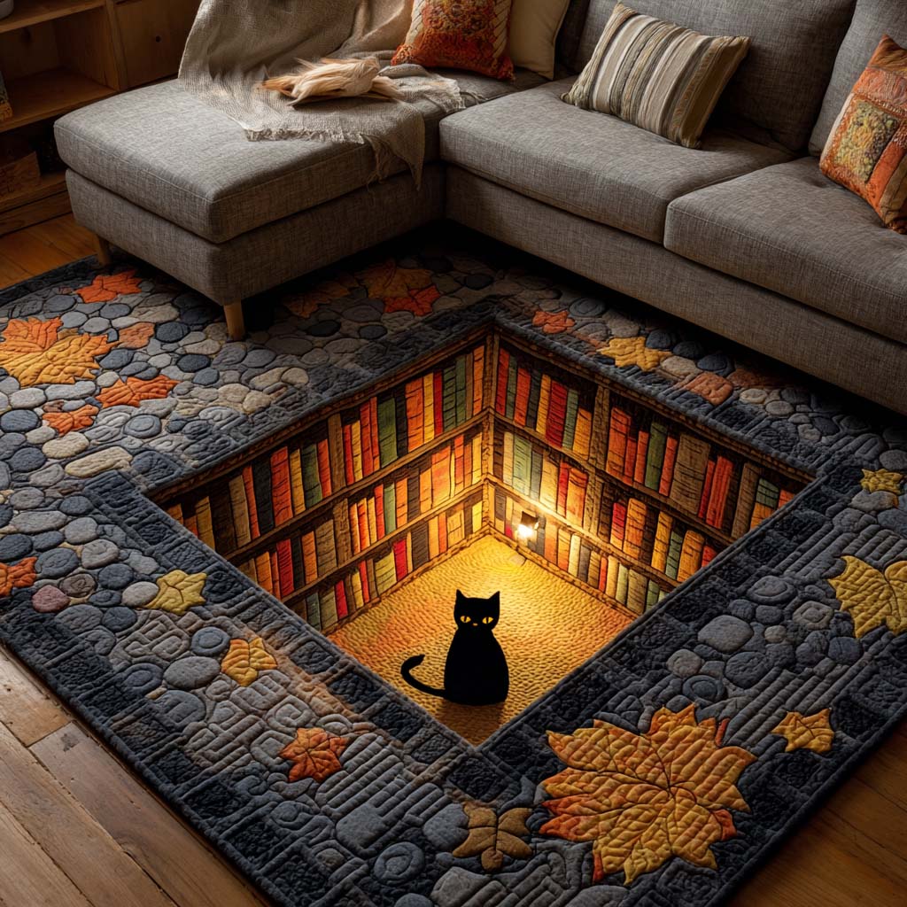Hidden Library area rug in a living room