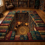 Hidden Library Hollow area rug in a living room