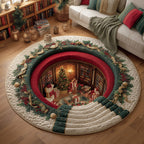 Hidden Library Round Mat Rug - Nature Design | Serene Home Decor