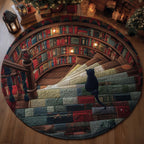 Hidden Library Round Mat Rug - Nature Design | Serene Home Decor