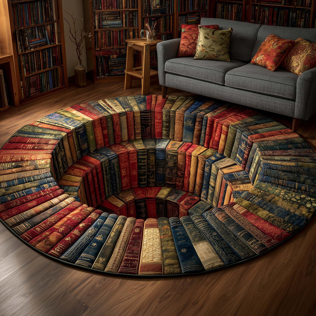 Hidden Library Round Mat Rug - Nature Design | Serene Home Decor