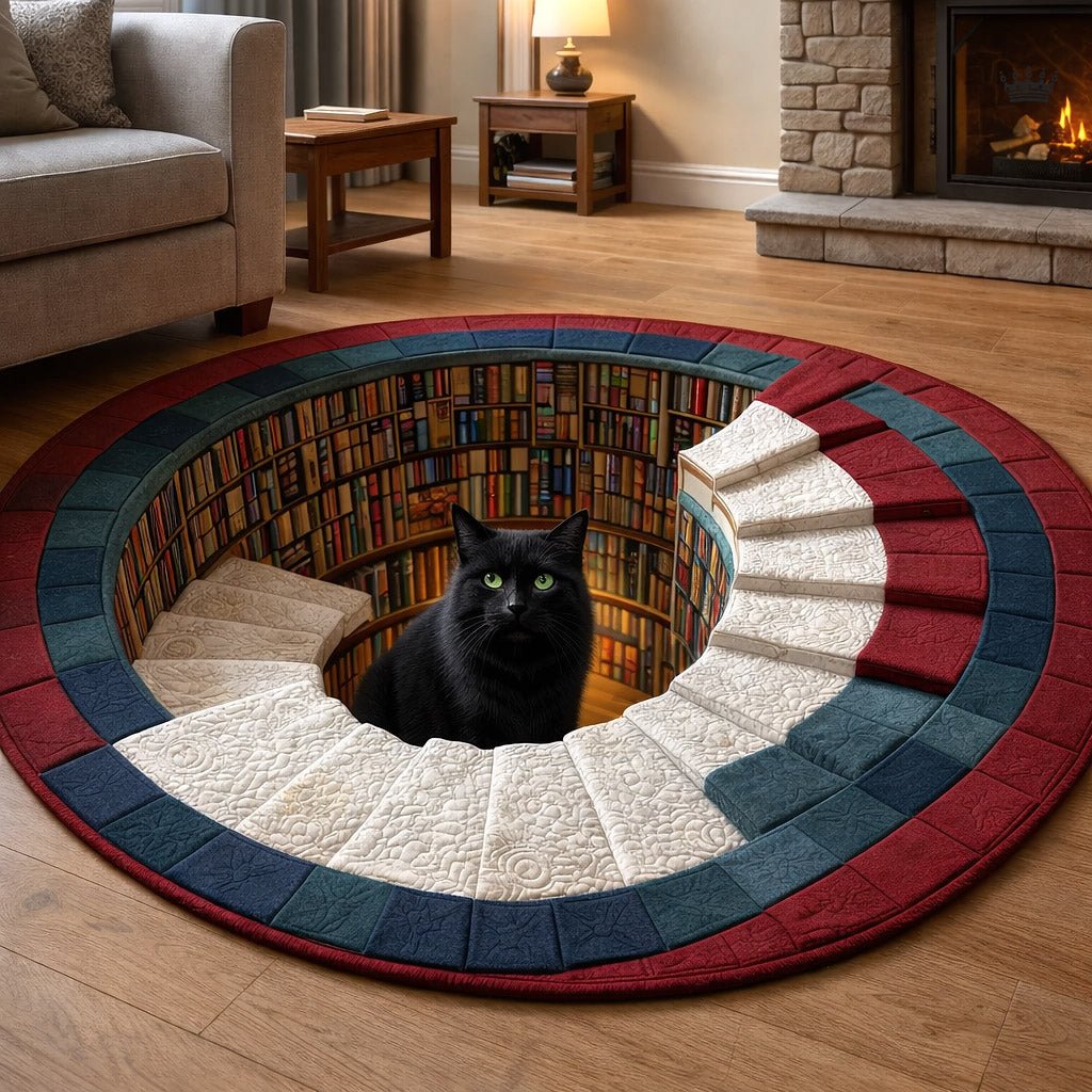 Hidden Library Round Mat Rug - Nature Design | Serene Home Decor
