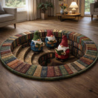 Hidden Library Round Mat Rug - Nature Design | Serene Home Decor