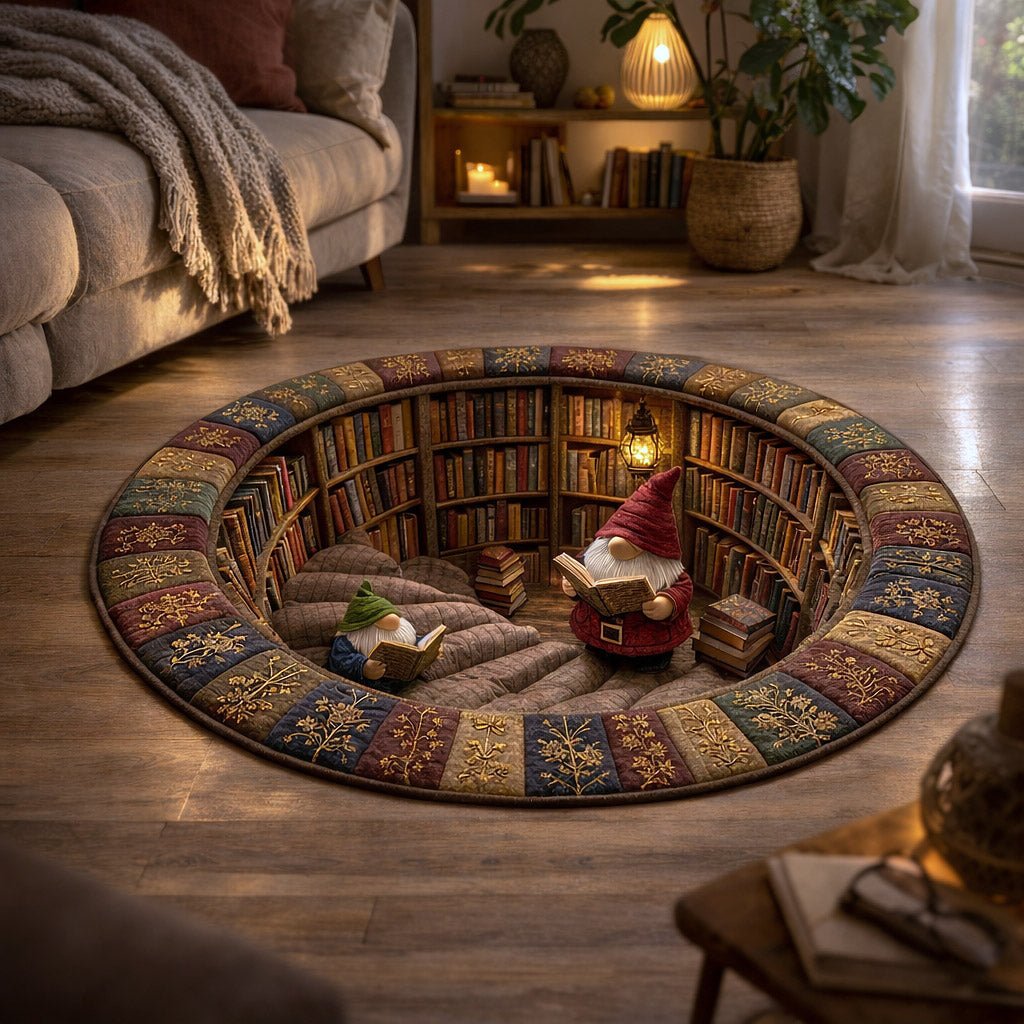Hidden Library Round Mat Rug - Nature Design | Serene Home Decor