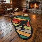 Hidden Sasquatch Custom Shape Area Rug - Nature Design | Die-Cut Non-Slip Rug - washable non-slip printed rug
