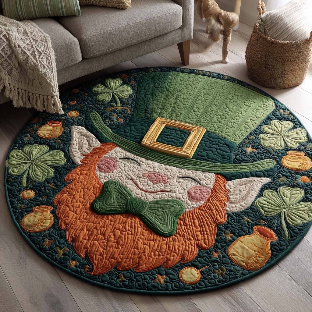 Hidden Treasure Round Mat Rug - washable non-slip printed rug
