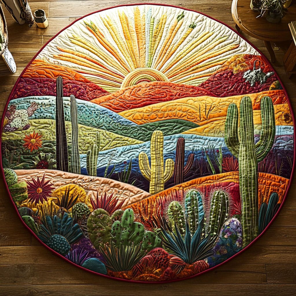 High Desert Beauty Round Mat Rug - washable non-slip printed rug