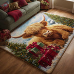 Highland Cow area rug in a living room