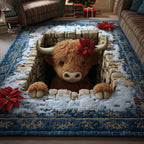 Highland Cow area rug in a living room