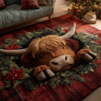 Highland Cow area rug in a living room