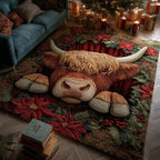 Highland Cow area rug in a living room