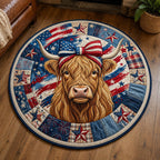 Highland Cow Round Mat Rug - Nature Design | Serene Home Decor