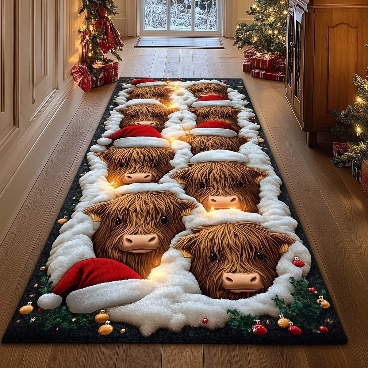 Highland Cow Runner Rug - Nature Design | Serene Runner Rug