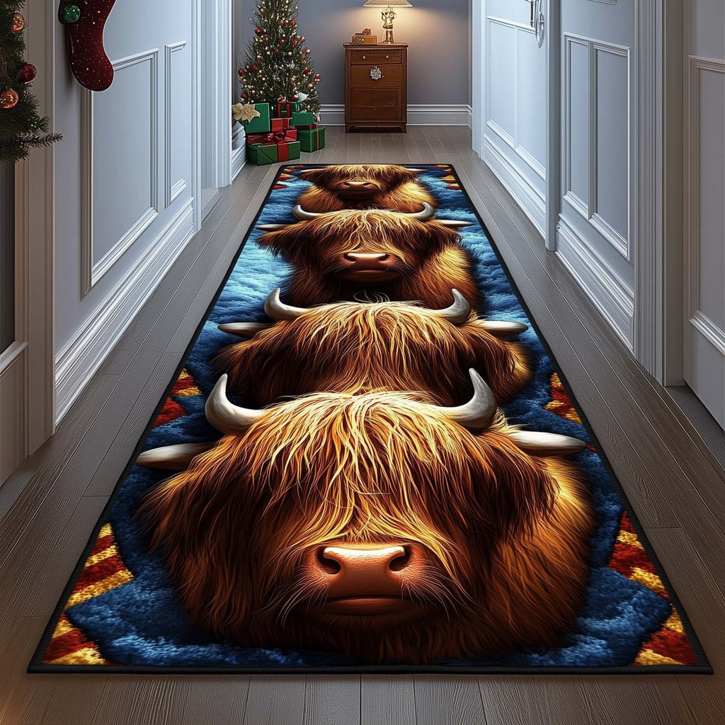 Highland Cow Runner Rug - Nature Design | Serene Runner Rug
